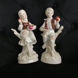 Vintage Boy and girl figurines 8”