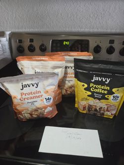 3 javvy protein pumpkin pie creamer 1 banana bread coffee