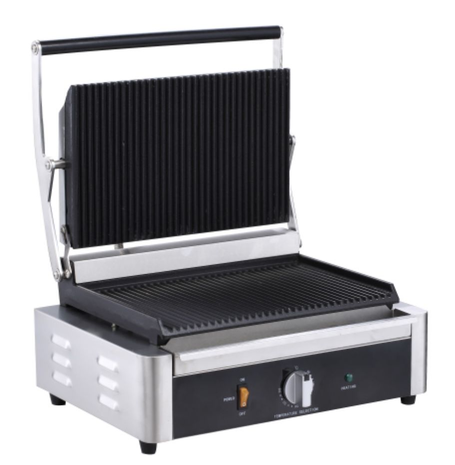 🥪Single Panini Grill - Grooved Top & Bottom🔥 # EPG-100GG