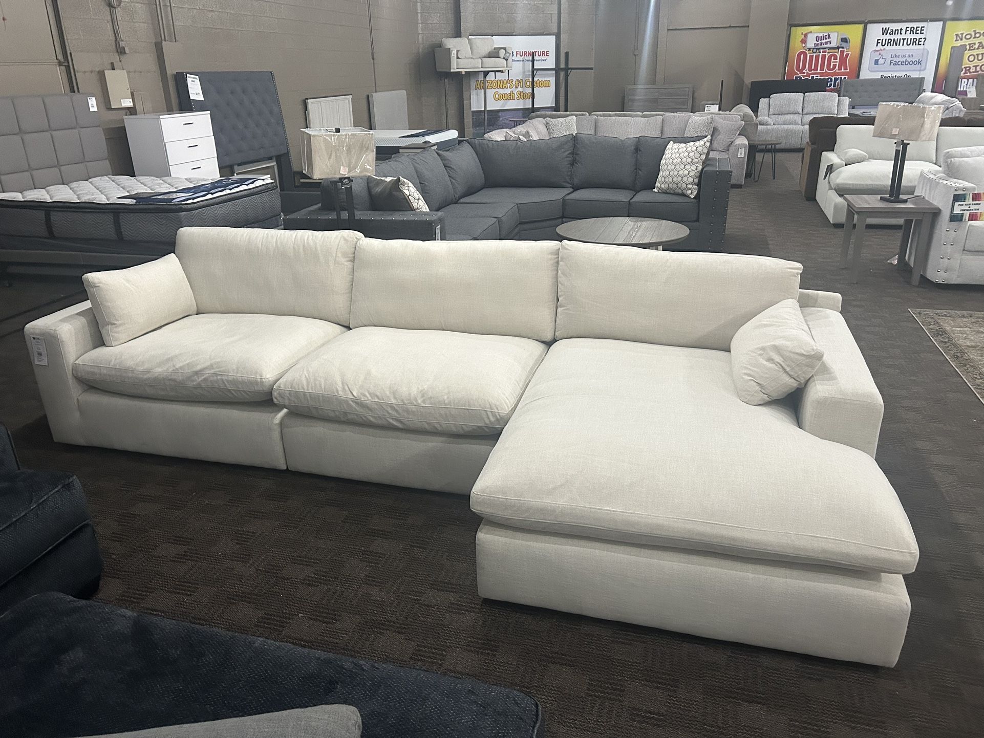 Cream Linen Cloud Sectional,All Products : American Fashion Style Bags On Sale