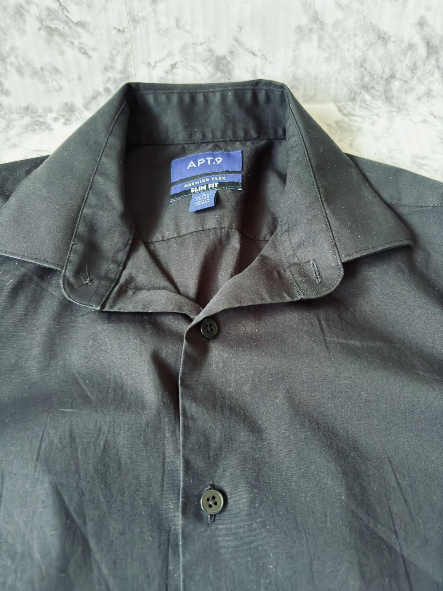 APT 9 dress shirt S 14-14 1/2 32-33 Button up Black