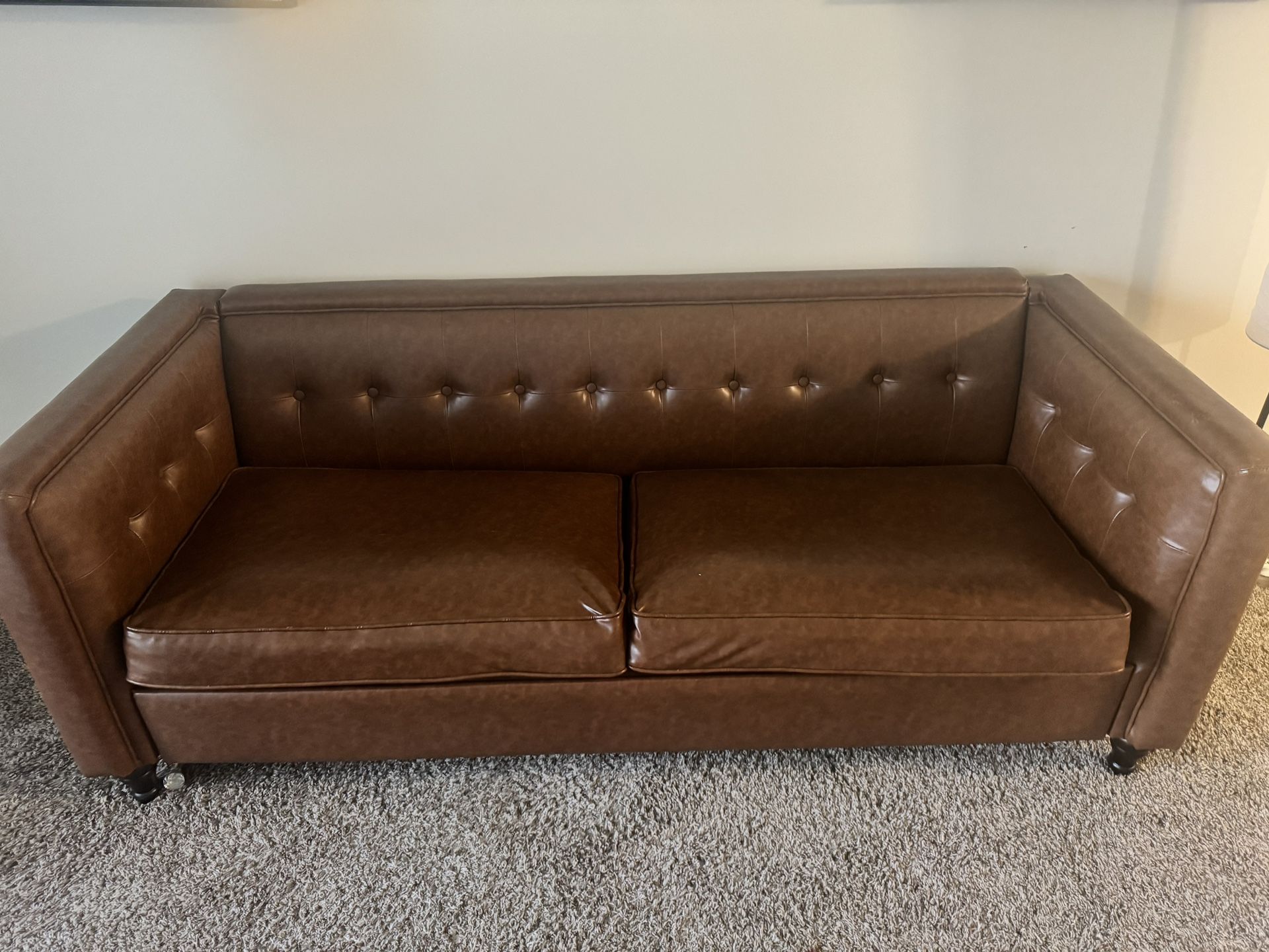 Faux Leather Sofa