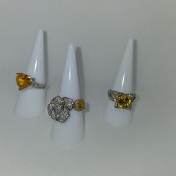 THE STUNNING NATURAL CITRINE TRIO RING  COLLECTION 