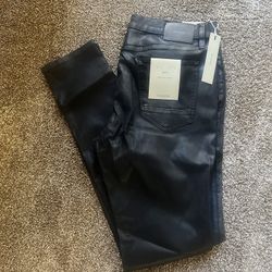 Hudson Denim Zack Coated Skinny Jeans Size 34