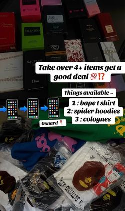 Cologne / Bape t shirts/ spider hoodie.