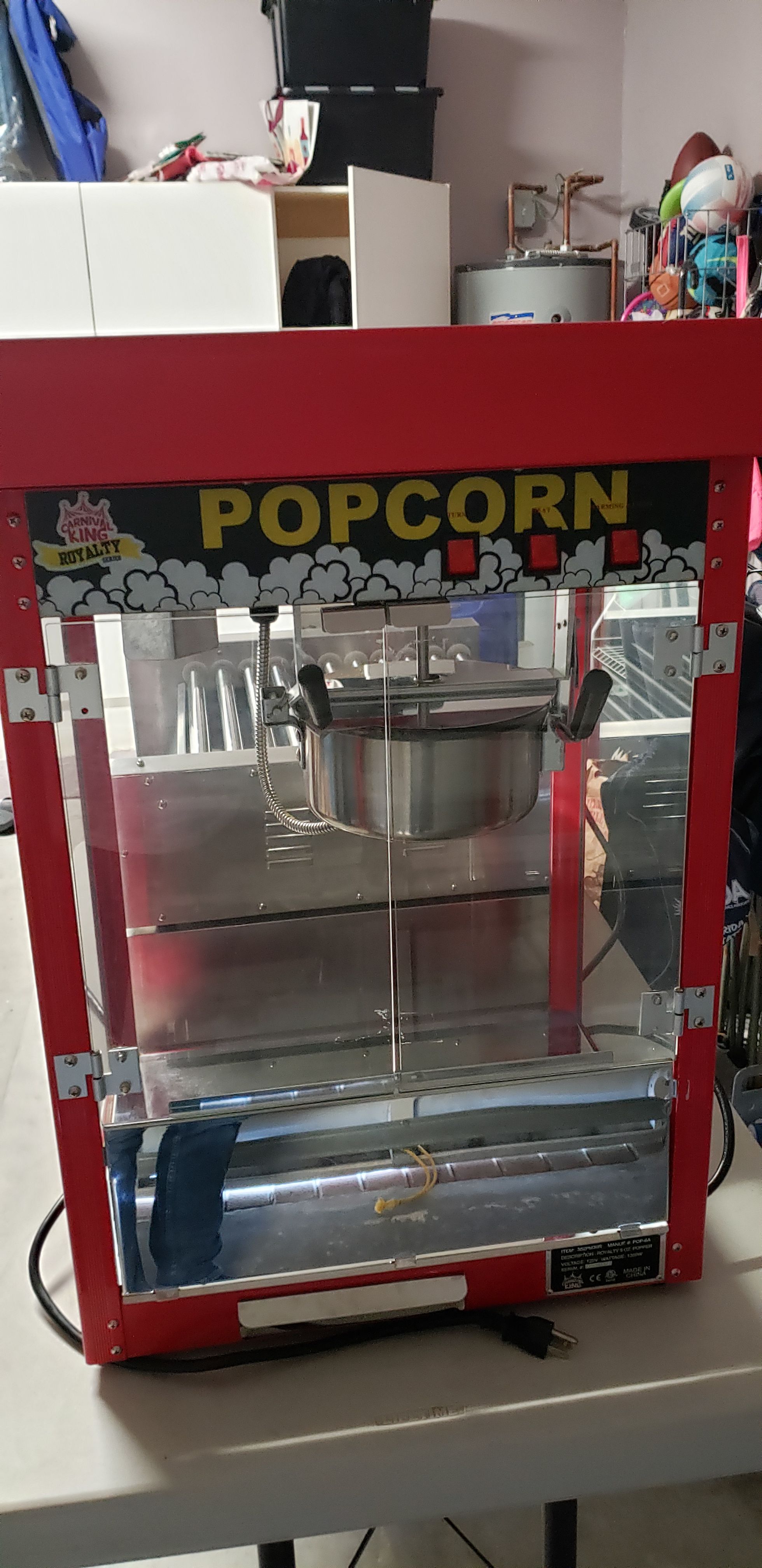 Carnival King PM50NR Royalty Series 12 oz. Red Commercial Popcorn Machine /  Popper - 120V