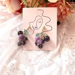 Diamond grape earrings