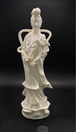 A vintage white porcelain or ceramic figurine—often identified as a depiction of Guan Yin . $25.00 ea. or Two for $45.00