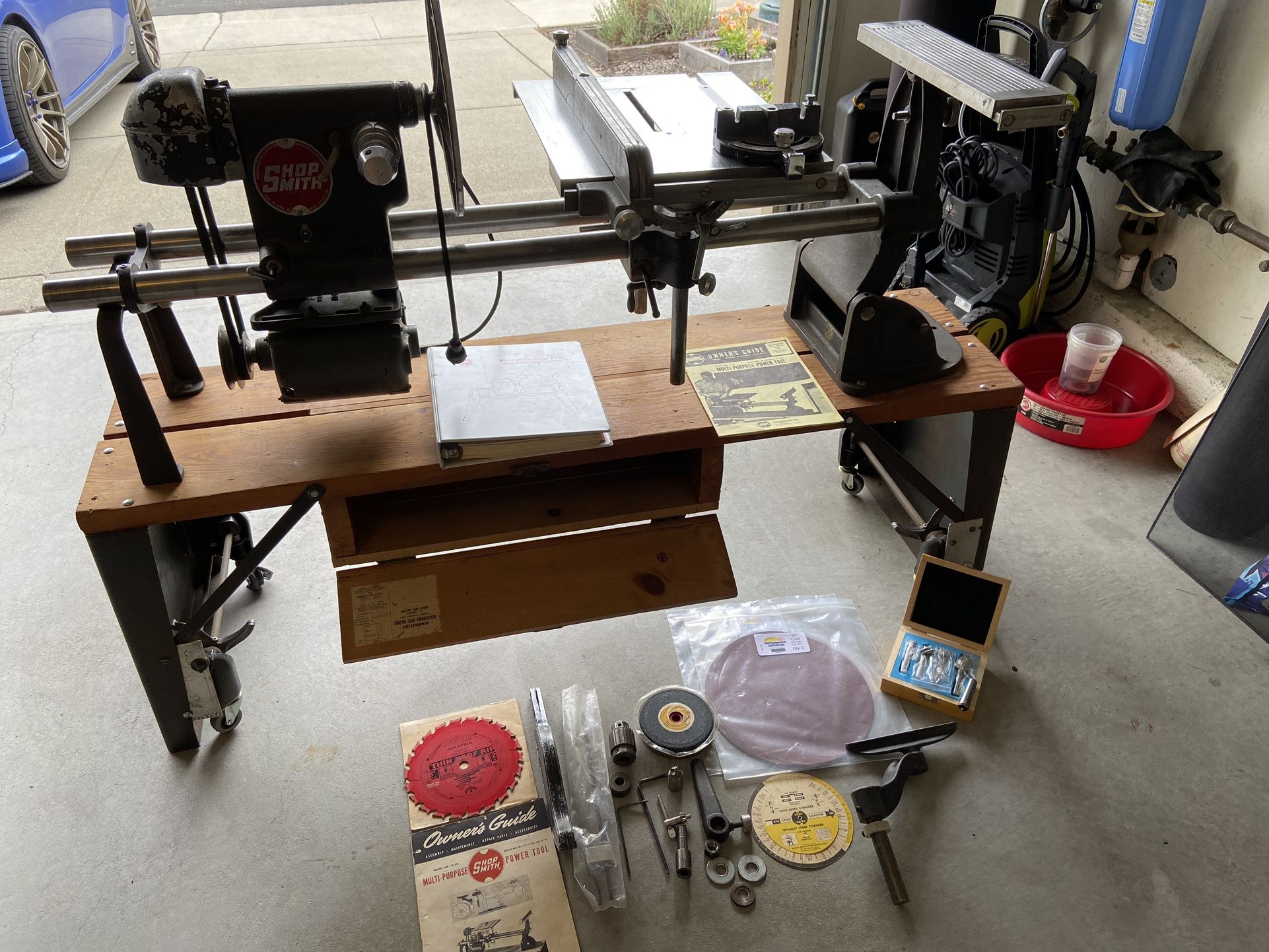 Shopsmith Table Saw, Drill Press, Sander, Lathe for Sale in Dublin