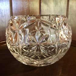 Glass Flower Pattern Fishbowl Style Trinket/Candy Vase