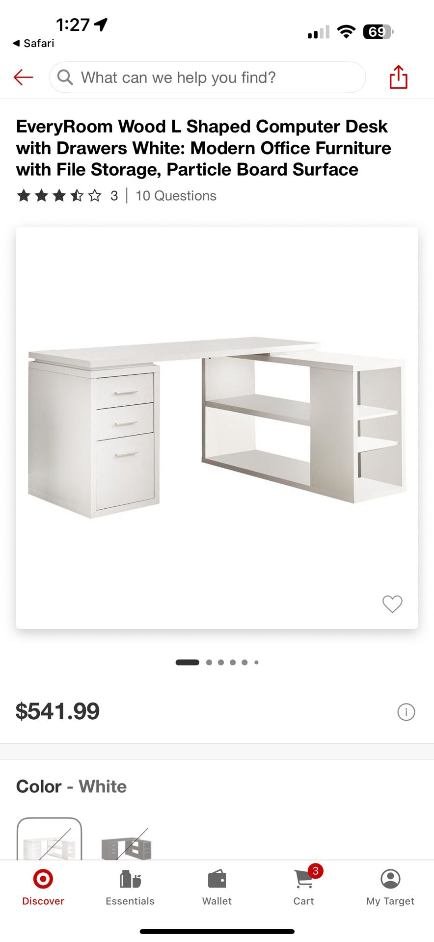 L Desk White