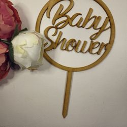 Baby Shower Cake Topper.  Wooden Baby Shower Cake Topper.  Baby shower Decoration. 