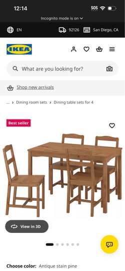 IKEA Wood Dining Table and 4 Chairs Set