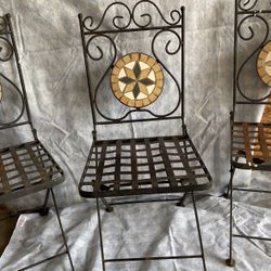 Black Iron Mid-Century Modern Antique Chairs