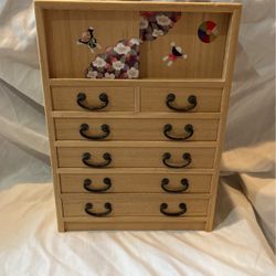 Japanese Jewelry Box Light Weight Wood 