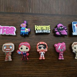 Lot Of 10 Fortnite Shoe Charms 