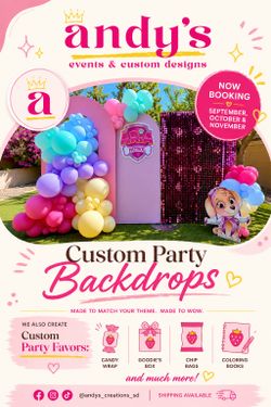 Balloon and backdrop decorations  starting in $350