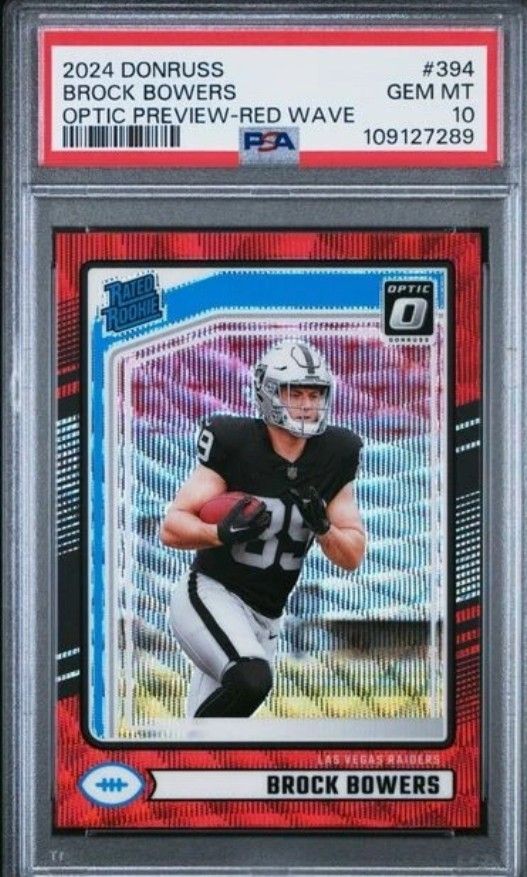 Iconic PSA 10 Rookie Optic Preview Red Wave Style Card For Brock Bowers!!