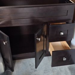 dark-espresso shaker-style vanity cabinet (WITHOUT COUNTER TOP)