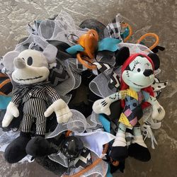 Mickey And Minie Mouse As Jack Skellinton And Sally Wreath
