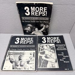 3 More Reps! Volumes 1 2 3 Set by George Snyder & Rick Wayne Bodybuilding Vtg