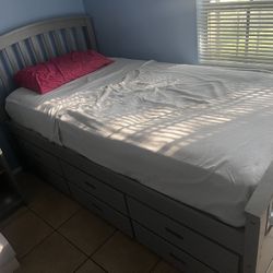 Harper And Bright 6-Drawer Gray Twin Platform Bed