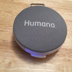 grey and white bluetooth speaker