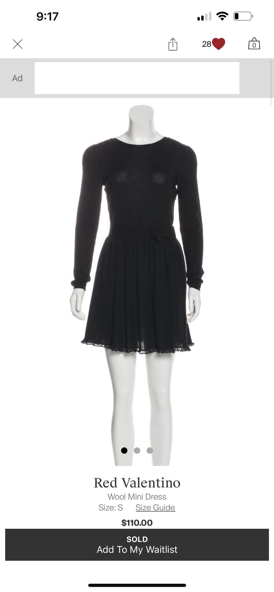Red Valentino Wool Mini Dress