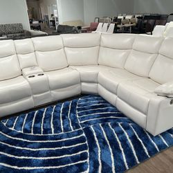 White Reclining Sectional With LED Lights $500 OFF!!!!!! 