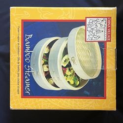 Joyce Chen 2-Tier Bamboo Steamer Baskets with Lid (10-In.)