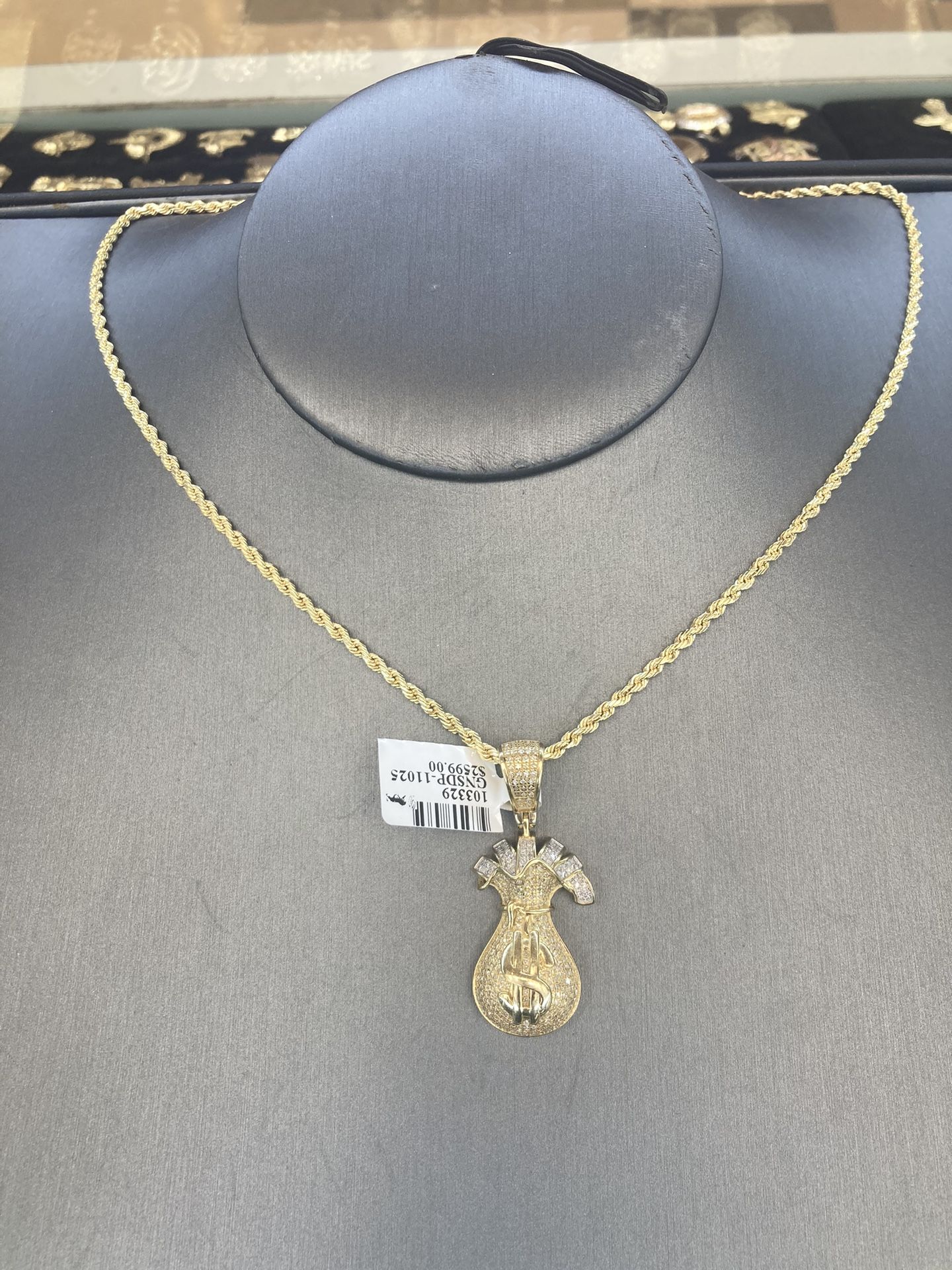 10kt Real Gold Chain 10kt Real Gold Diamond Pendant 