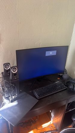 Acer monitor and Logitech subwoofer