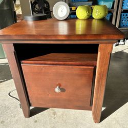 Wood Printer Stand & File Cabinet