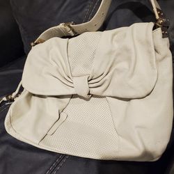 Marc Jacob's White Leather Shoulder Bag Handbag Purse 10" X 10" X 5"