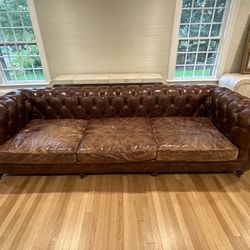 RH - Kensington leather Couch 118" (cigar)