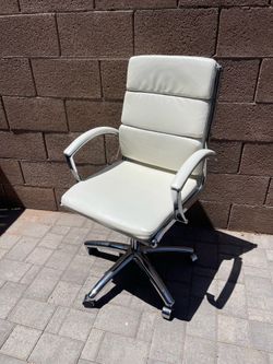 White leather office chair