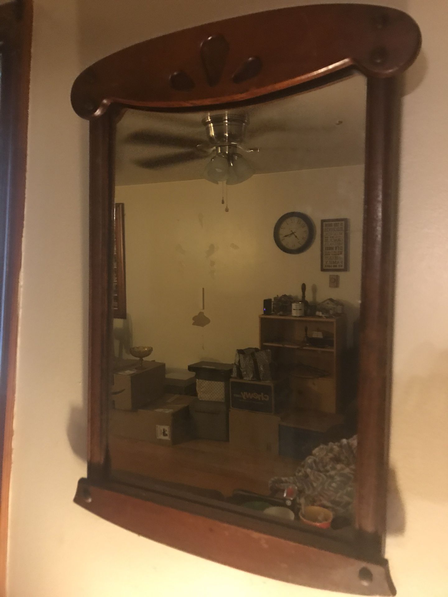 Antique Wooden Frame Mirror