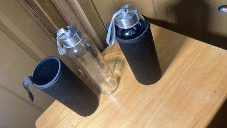 Glass Water Bottles with Sleeves
