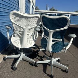 Herman Miller Mirra 2 Office Chairs White Blue & Black 