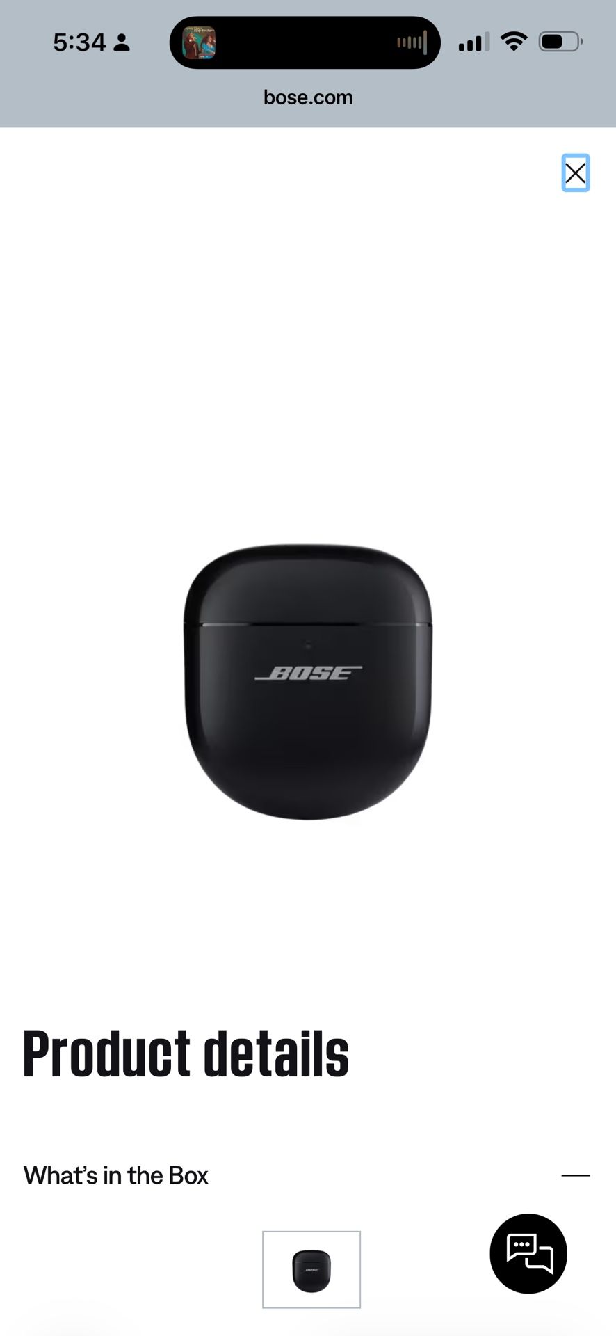 Bose Quiet Ultra Earbuds Charging Case Black Color