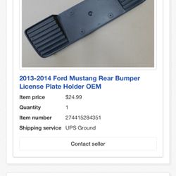 2013 Ford Mustang Gt License Plate Holder