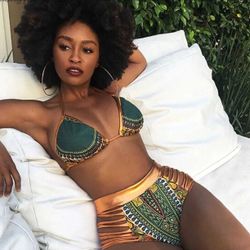 Two Pieces Bikini Set Sexy Geometric Swimwear Swimsuit High Waist Swimming Suit