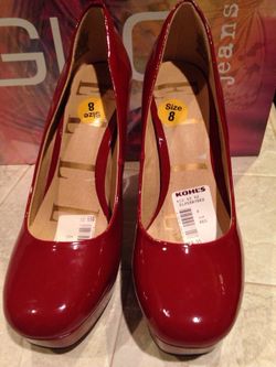 Women's Red Patent Heels - Size 8 (NEW)