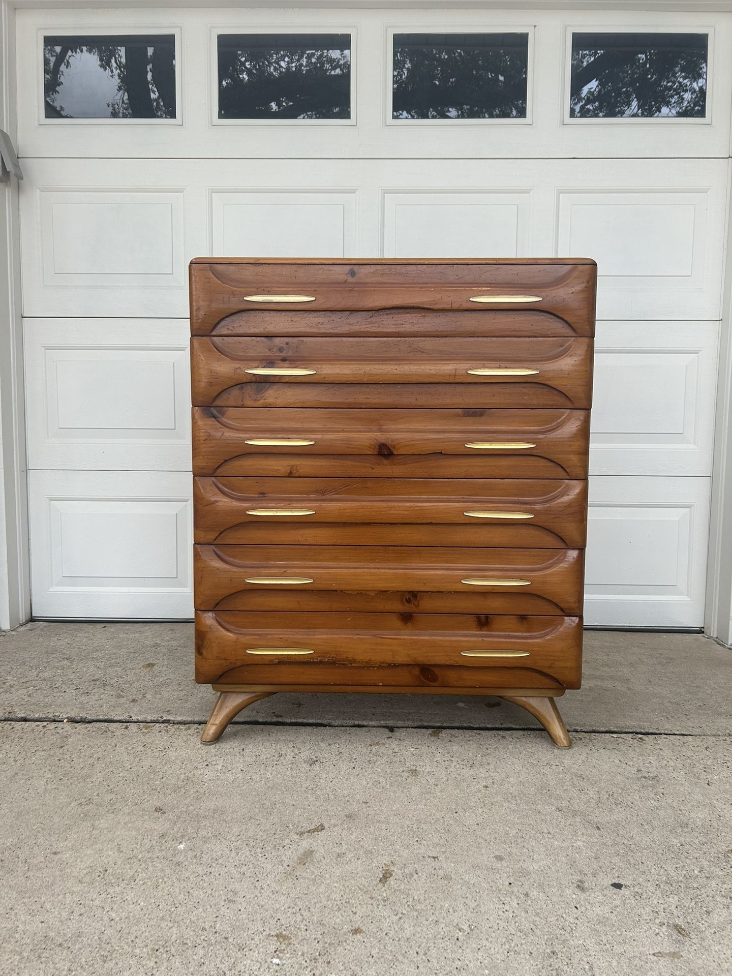 Mid century 6 Drawer High Boy Dresser