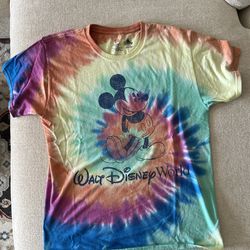 Disney Tie dye Mickey Shirt Size Medium 