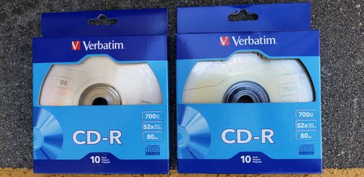 CD-R Recordable Disc, 800MB, 52x, Silver,( 10pak) 2 Pak