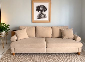 Beige 3-Seater Sofa – Excellent Condition – $150