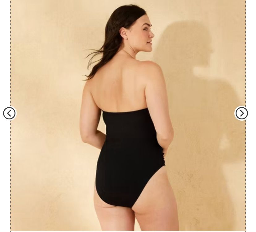 Women's Ribbed High Leg Bandeau One Piece Swimsuit - Shade & Shore Size: Large New