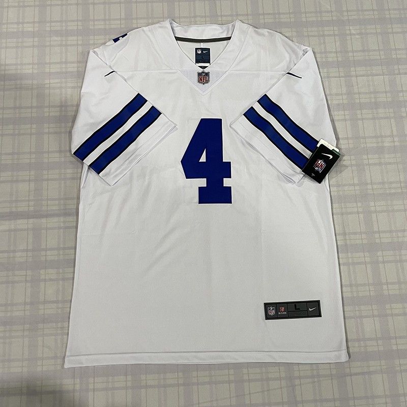 Nike Mens Dallas Cowboys White Jersey #4 Dak Prescott
