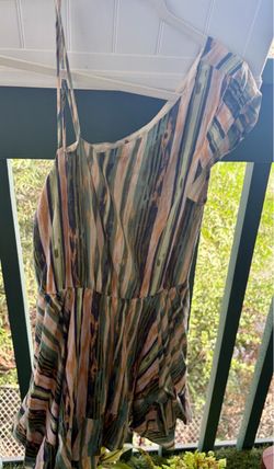 Striped Spaghetti Strap Tiered Mini Dress